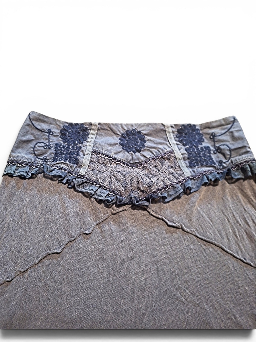 ✨️UNICORN! NWOT! Free People X Bellydancer High Low Hem Maxi Skirt In Grey/Blue! - Picture 7 of 14